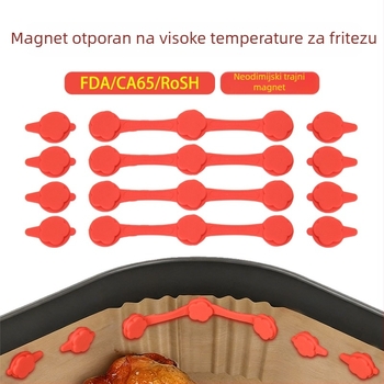 Silikonska magnetska kopča za fritezu na zrak – učvršćivanje pergamentnog papira, otpornost na visoke temperature, boja kobalt
