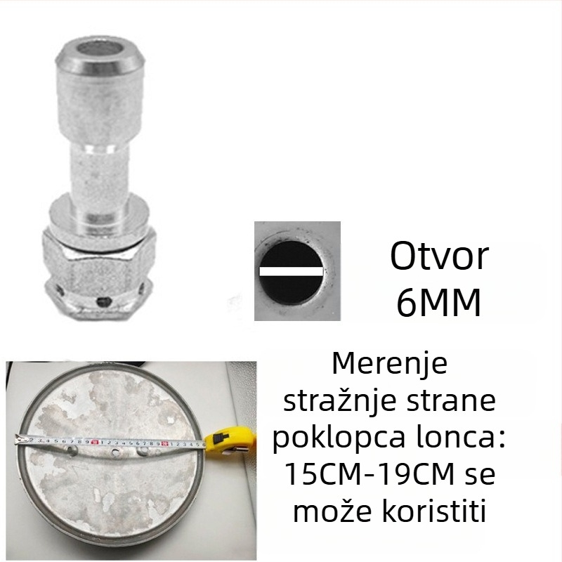 Dijelovi i dodaci za tlačni lonac otporan na eksploziju: ventil za ograničenje tlaka, sigurnosni ventil, ispušna cijev, gornji ventil za oslobađanje tlaka