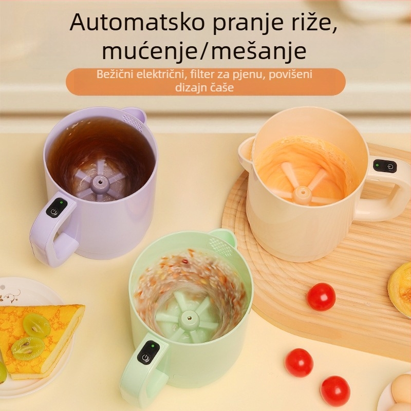 Kompaktni višefunkcionalni električni mikser za jaja i miješanje, prijenosni za ispiranje riže