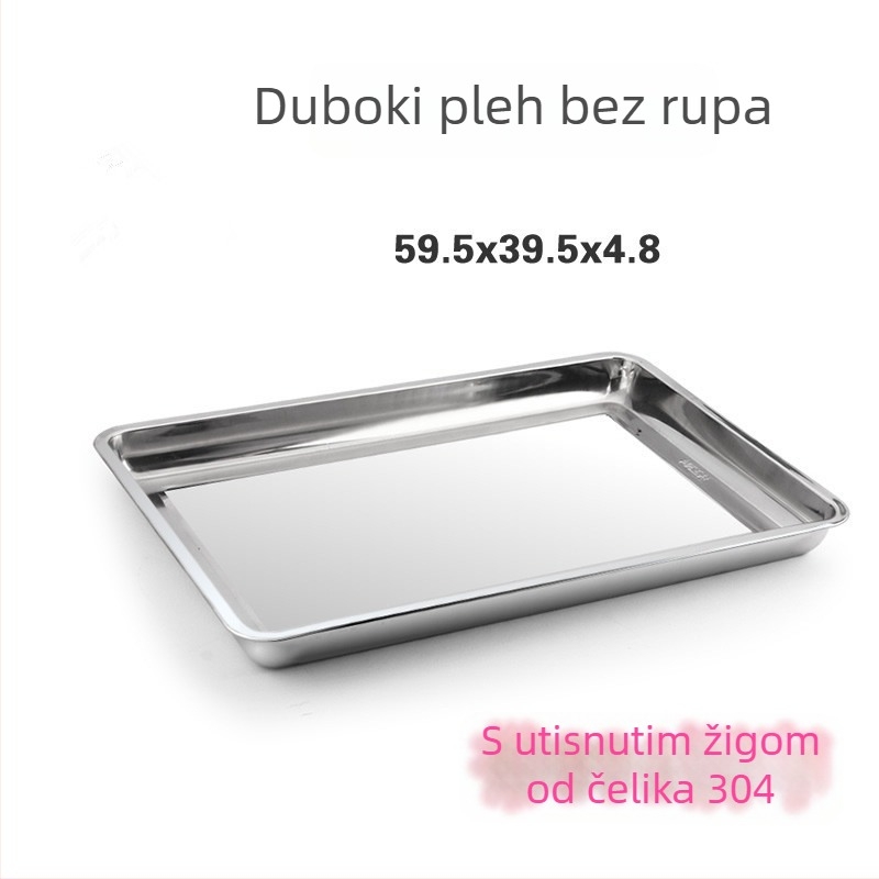 304 nehrđajući čelik, debela posuda za paru s rupicama — velika kvadratna posuda za kuhanje riže