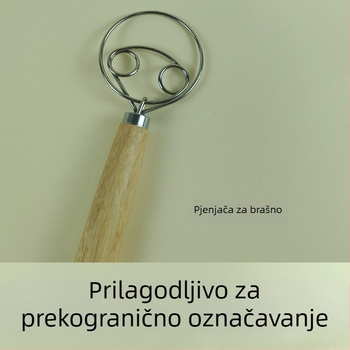 Nehrđajući čelični tučak za jaja, sitko za brašno, miješalica za tijesto, dubov alat za salatu, ručni kuhinjski pribor za pečenje