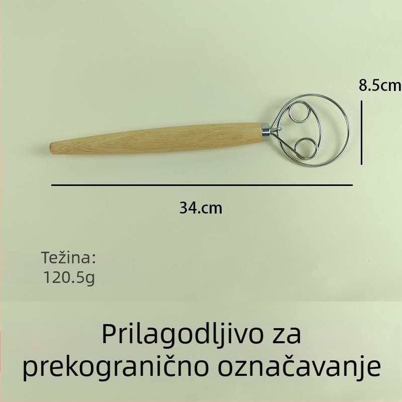 Nehrđajući čelični tučak za jaja, sitko za brašno, miješalica za tijesto, dubov alat za salatu, ručni kuhinjski pribor za pečenje
