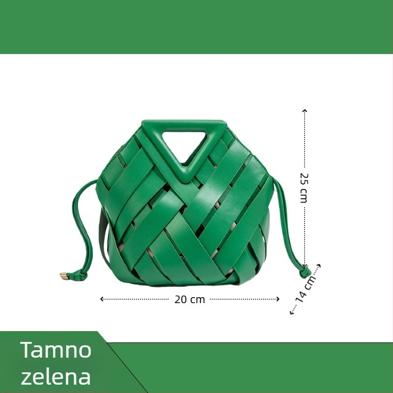 Yingyuejin PU pletena crossbody torbica s magnetskim zatvaranjem, oblik srca, srednje veličine, unutarnja zip pretinac, pamučna podstava