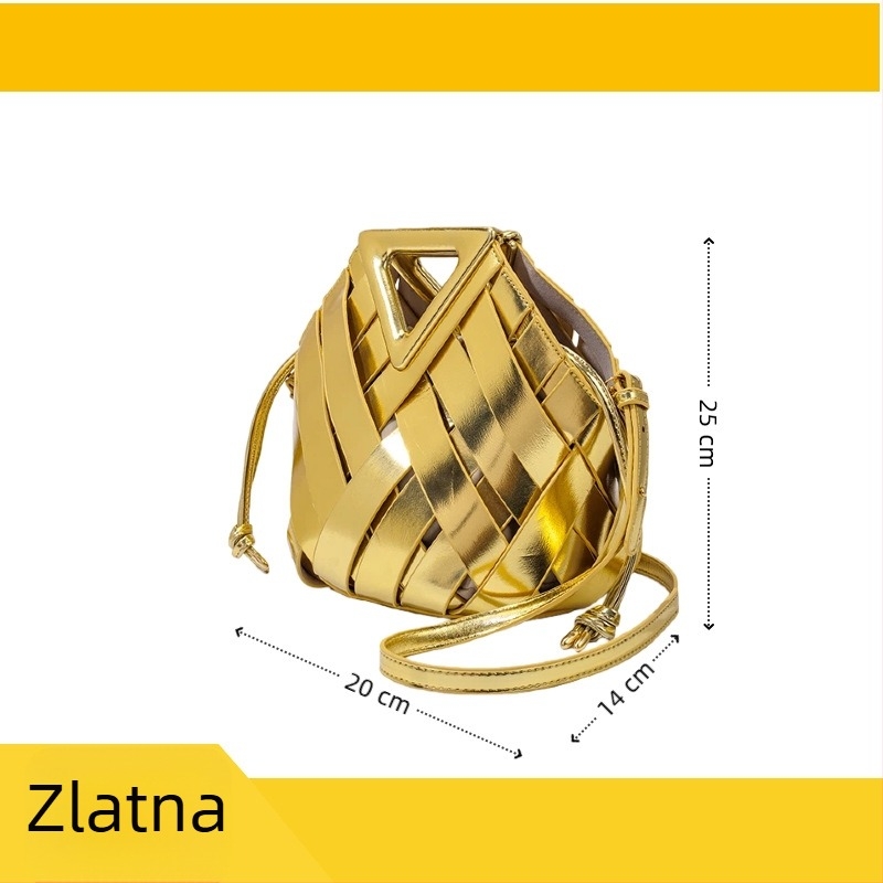 Yingyuejin PU pletena crossbody torbica s magnetskim zatvaranjem, oblik srca, srednje veličine, unutarnja zip pretinac, pamučna podstava