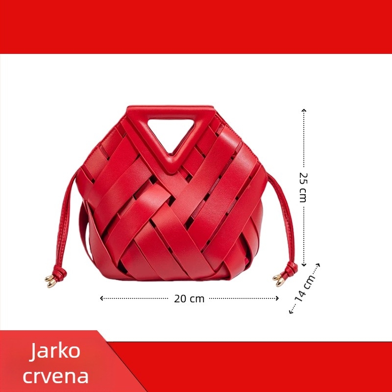 Yingyuejin PU pletena crossbody torbica s magnetskim zatvaranjem, oblik srca, srednje veličine, unutarnja zip pretinac, pamučna podstava