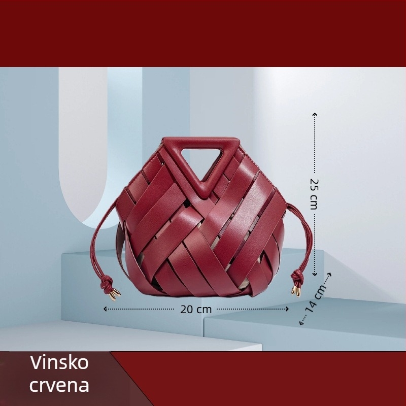 Yingyuejin PU pletena crossbody torbica s magnetskim zatvaranjem, oblik srca, srednje veličine, unutarnja zip pretinac, pamučna podstava