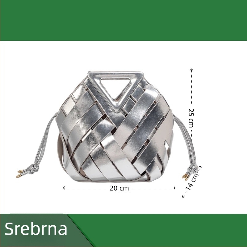 Yingyuejin PU pletena crossbody torbica s magnetskim zatvaranjem, oblik srca, srednje veličine, unutarnja zip pretinac, pamučna podstava