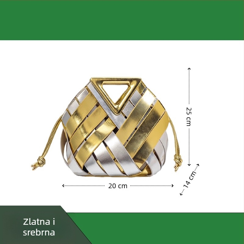 Yingyuejin PU pletena crossbody torbica s magnetskim zatvaranjem, oblik srca, srednje veličine, unutarnja zip pretinac, pamučna podstava
