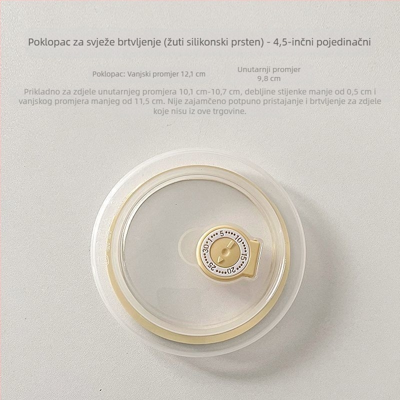 Silikonski kružni poklopac za zdjelu, kompatibilan s mikrovalnom pećnicom, stohovajući, brtveni poklopac