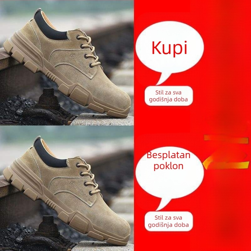 Muške lagane, prozračne sigurnosne cipele s čeličnom prstom, zaštita od udara i probijanja, otporne na habanje, za zavarivače, ljeto na gradilištu