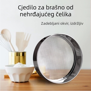 Debljano nehrđajuće čelično sito s 40-mrežom za brašno i rižu, s donjim mrežom, promjer 10–21 cm, sito za finu prašinu, za pečenje, kuhinjski alat