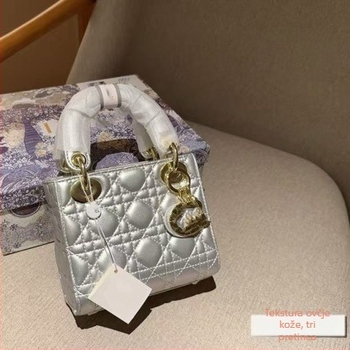 Ženska torbica od ovčje kože, tri pretince, devet boja, crossbody stil princeze Diane, moderna torba preko ramena, pamuk podstava, džep sa zipom, horizontalni kvadratni oblik