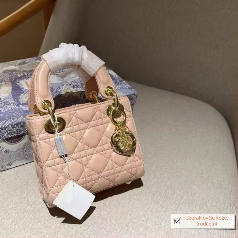 Ženska torbica od ovčje kože, tri pretince, devet boja, crossbody stil princeze Diane, moderna torba preko ramena, pamuk podstava, džep sa zipom, horizontalni kvadratni oblik