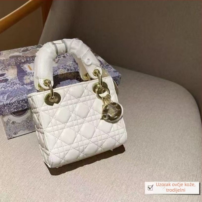 Ženska torbica od ovčje kože, tri pretince, devet boja, crossbody stil princeze Diane, moderna torba preko ramena, pamuk podstava, džep sa zipom, horizontalni kvadratni oblik