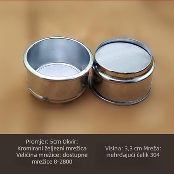 Sito za prah bisera, promjera 5 cm, ispitno sito, mreža 8