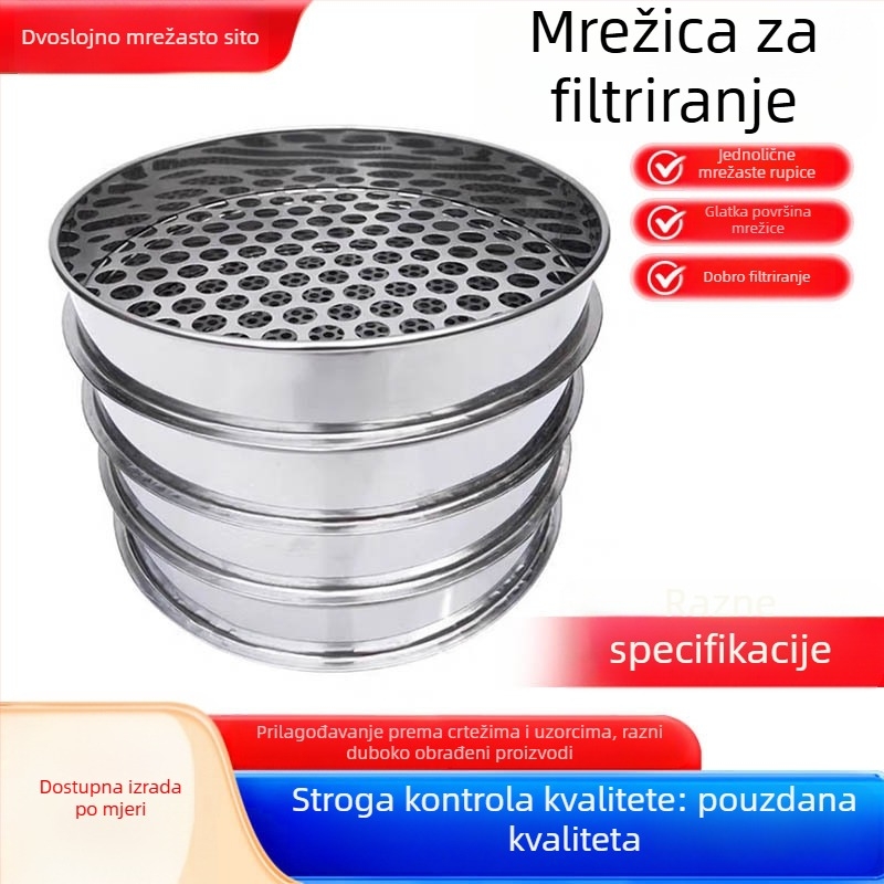 Sito za brašno od nehrđajućeg čelika 304 za kućno pečenje – mreža za filtriranje, razne veličine