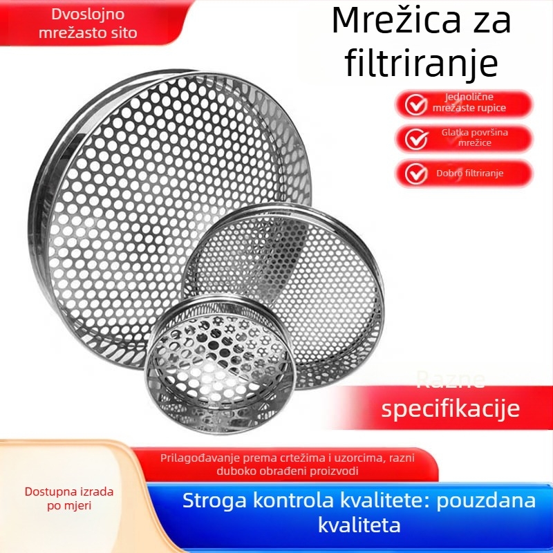Sito za brašno od nehrđajućeg čelika 304 za kućno pečenje – mreža za filtriranje, razne veličine