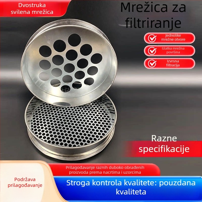 Okruglo sito od 304 nehrđajućeg čelika za kućnu upotrebu – sito za sezamovo brašno