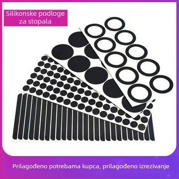Samozalijepljene silikonske podloge za stopala, kružnog i kvadratnog oblika, protuklizne i ublažavaju udarce