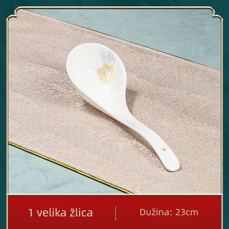 Jingdezhen porculanski set posuđa: zdjele za rižu i velike zdjele za juhu s pločama, kostno porculansko posuđe, minimalistički kućni set