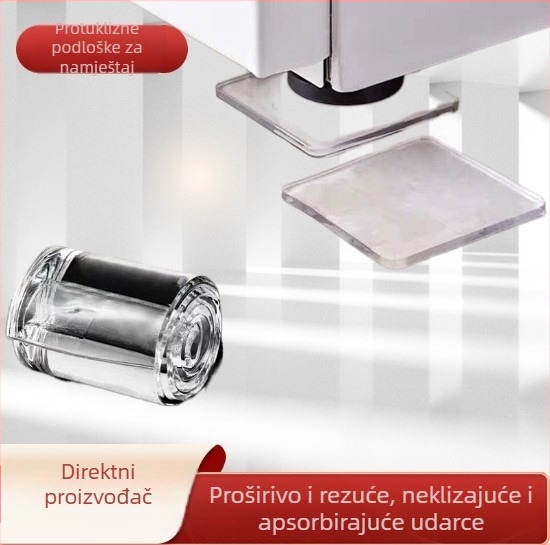 Prozirna PU protuklizna podloga za perilicu i noge namještaja; debeli silikon-jastučić za kutove stolova za kavu i kauča