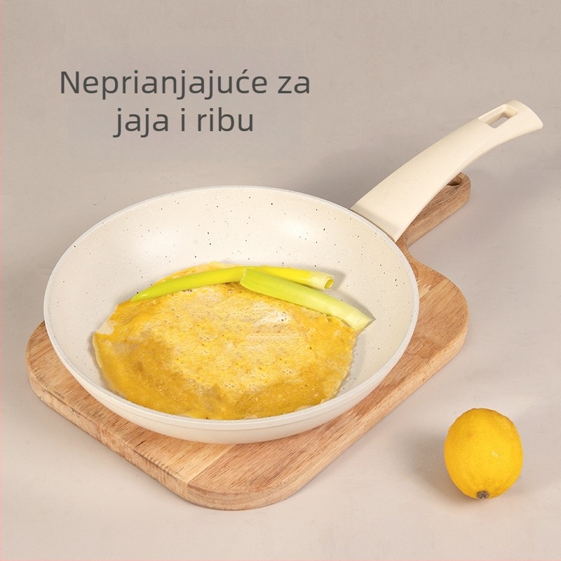Maifan kamen ne‑stick set posuđa, 10 dijelova, uključuje tavu, lonac za juhu i parni stalak, pogodno za indukciju i plin