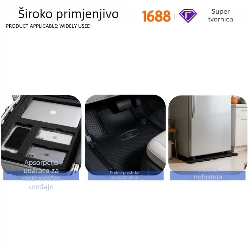 Crne EVA pjenaste podloge za stopala, izrezane, kružnog oblika, debele, karirasta tekstura, protuklizne, ublažavaju udarce, samoljepljive, s lepilom na stražnjoj strani