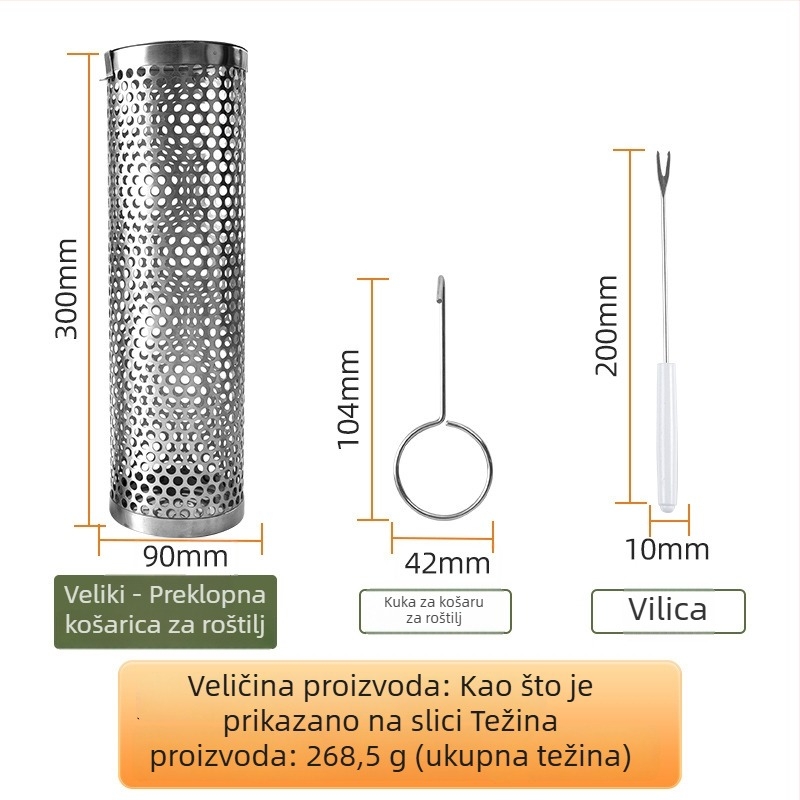 Plavi kružni kavez od nehrđajućeg čelika, prijenosni vanjski roštilj