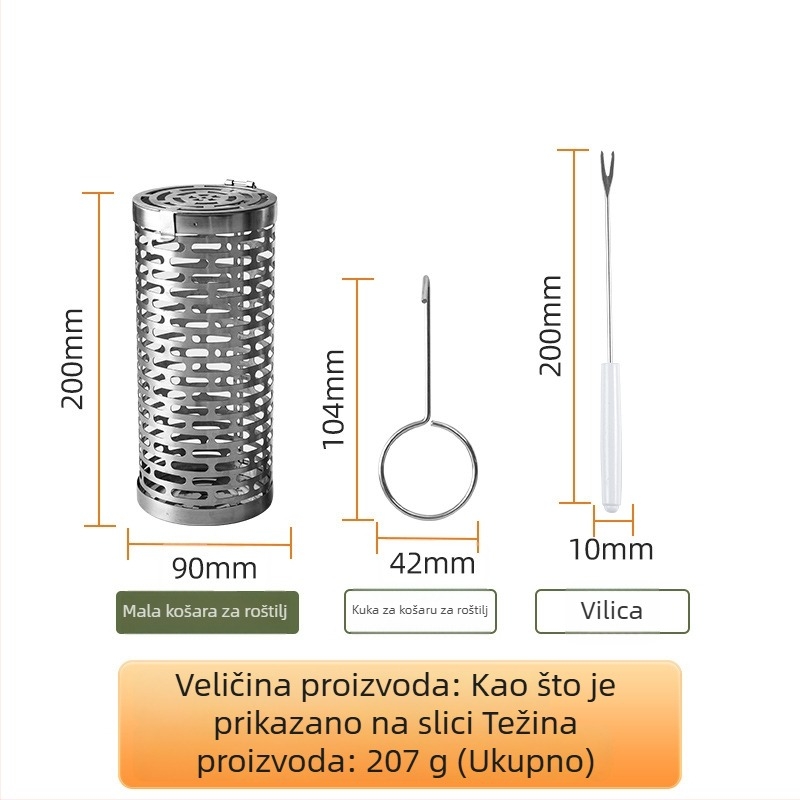Plavi kružni kavez od nehrđajućeg čelika, prijenosni vanjski roštilj