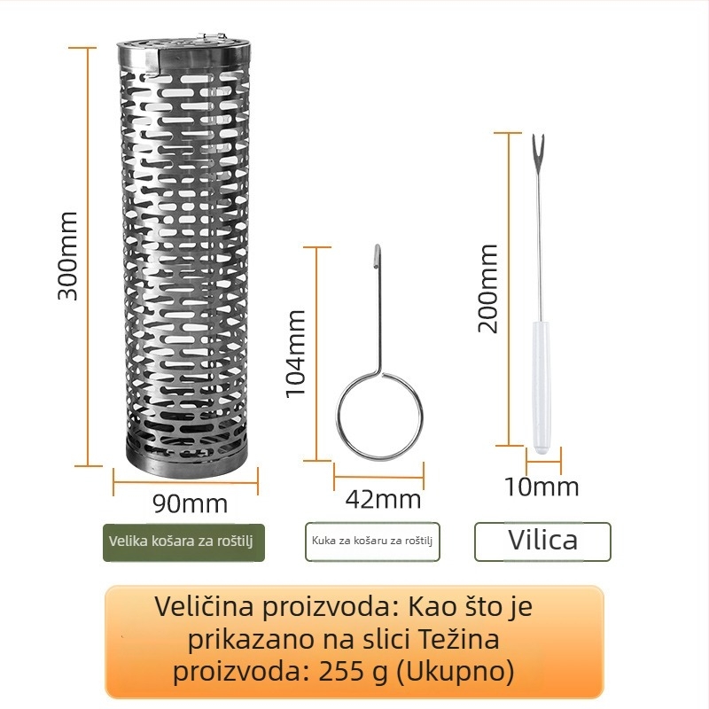 Plavi kružni kavez od nehrđajućeg čelika, prijenosni vanjski roštilj