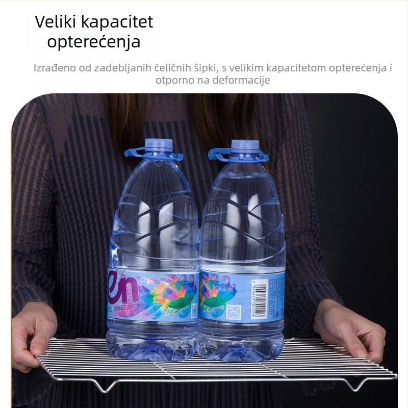 Roštilj mreža od nehrđajućeg čelika, četvrtasti posuda, mreža za hlađenje pečenih proizvoda u pećnici, pravokutni pladanj, mreža za odvod ulja i vode