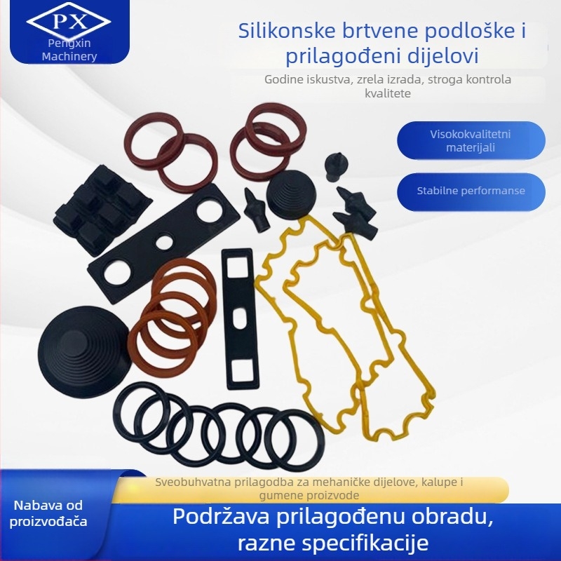 Gumeni dijelovi posebnog oblika, blokovi za apsorpciju udara od gume, podloge za stopala, silikonaste brtve, ostali gumeni proizvodi