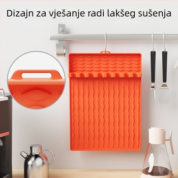 Silikon podloga za alat za roštil Blackstone, zaštitna podloga, prašnjom otporna podloga za čišćenje, lijeva strana pohrane za posudu za roštilj, poboljšana verzija