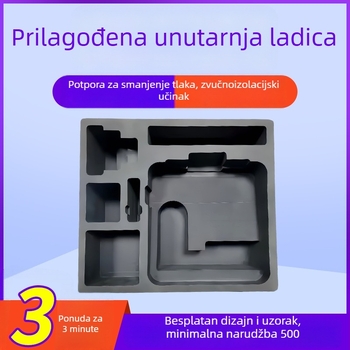 Crna EVA unutarnja podstava za pakiranje s prilagođenim jastučićem od pjene za posebne oblike
