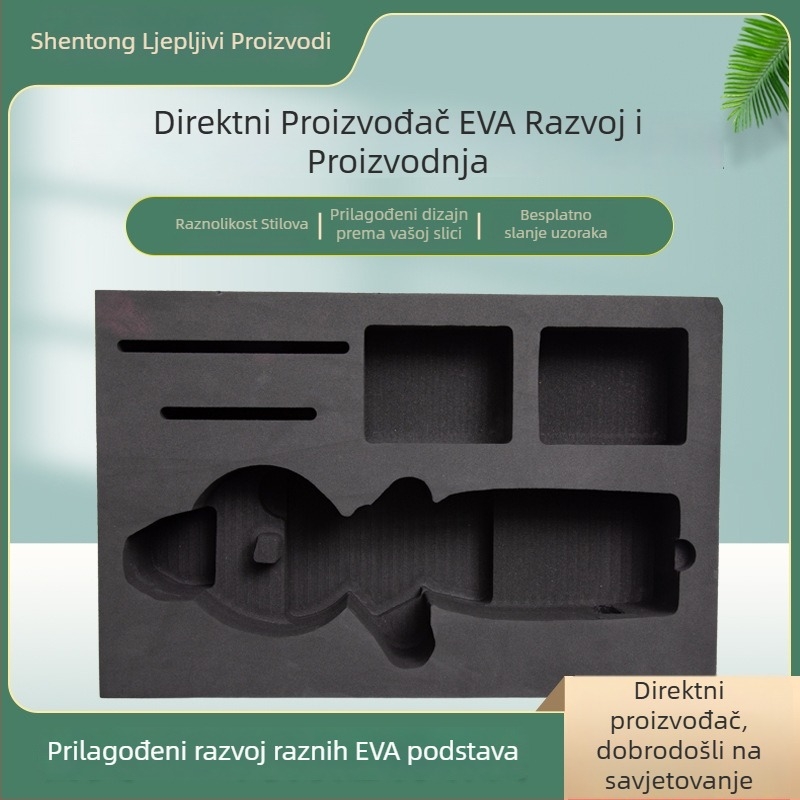 Antistatična šarena EVA unutarnja podstava za kutiju alata, flokirana površina, visokoelastični unutarnji pretinac za kozmetiku i elektroniku