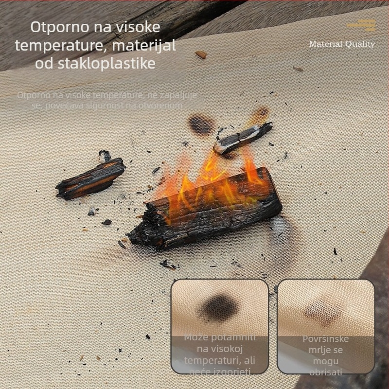 Otporno na požar tkanina za kampiranje s izolacijskom podlogom za roštilj — tkanina od staklenih vlakana, otporna na visoke temperature