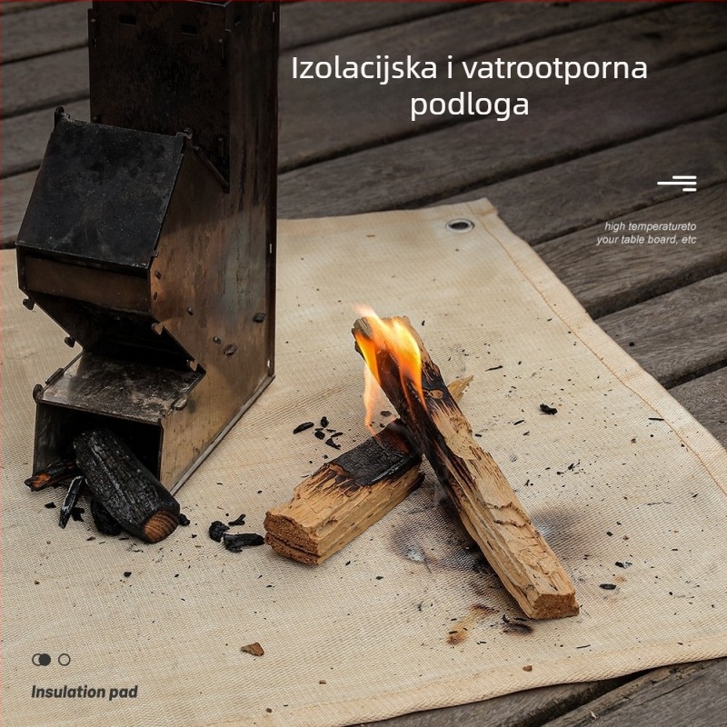 Otporno na požar tkanina za kampiranje s izolacijskom podlogom za roštilj — tkanina od staklenih vlakana, otporna na visoke temperature