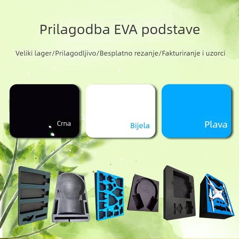EVA unutarnja podloga s pjenuastim podstavkom za pakiranje, flokirani unutarnji umetci, prilagođena veličina