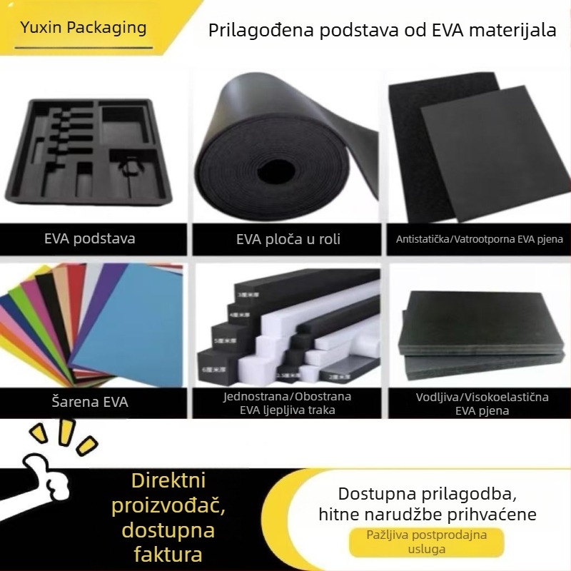 Prilagođeni EVA pjenasti materijali visoke elastičnosti, EVA pjena za ublažavanje i apsorpciju udara, izuzetno tvrdi sloj visoko guste pjene