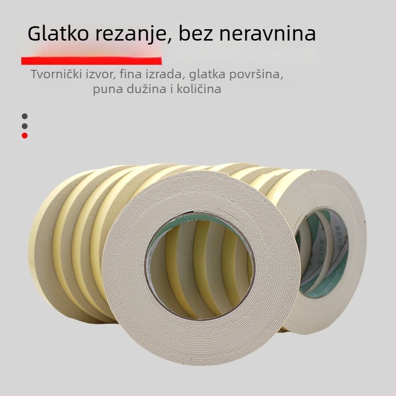 Dvostrano EVA pjena traka s jakim ljepilom, vodootporna, PE stražnja strana, 1 mm debljina, 1 cm širina, 10 m duljina, podloga od pjene, reklamne primjene.