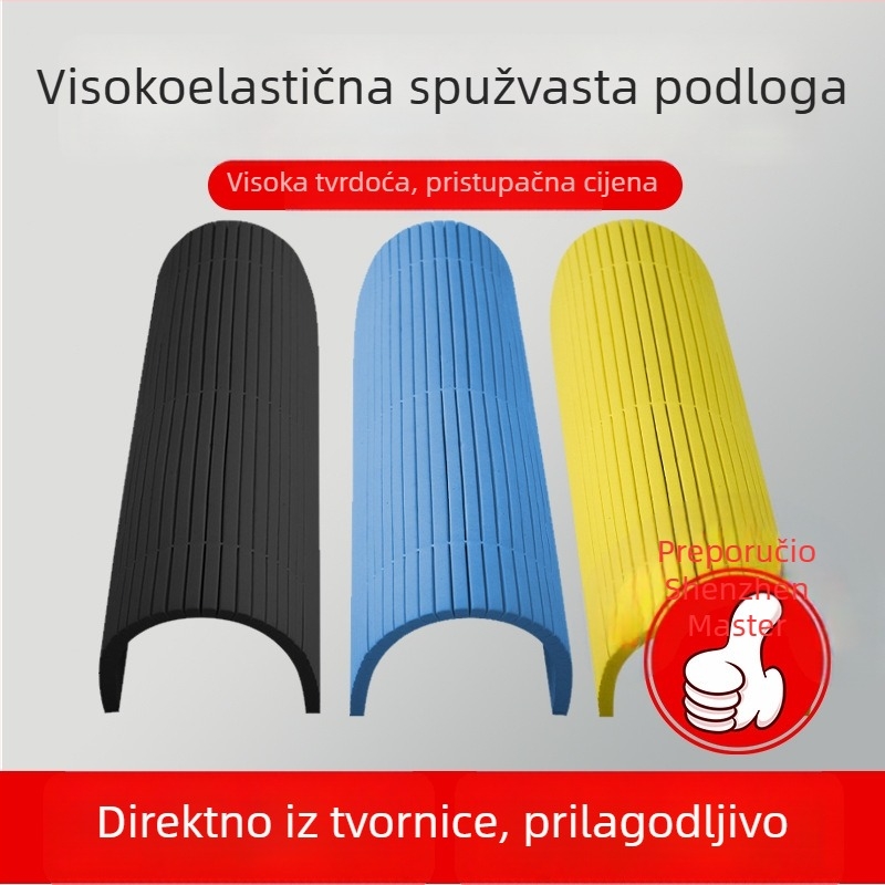 EVA pjena podloga za rezanje nožem, visokoelastična pjena, sivo-plava-žuta, za poluautomatno tiskanje i izrezivanje