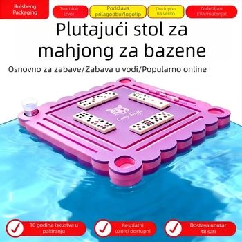 Plutajući stol za mahjong od EVA pjene, zabavne riječi za zabave, karte za igru, prilagođeni EVA vodeni pladanj