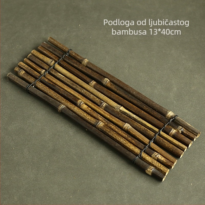 Ljubicasta podložka za čaše od bambusa i toplinska podloga od bambusa za morsko plodove i roštilj, prirodni ljubičasti bambus dekorativni proizvod