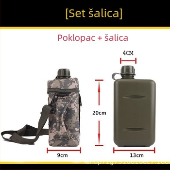 Boca za vodu u američkom stilu za vojnu obuku, outdoor planinarenje, veliki kapacitet, PE plast