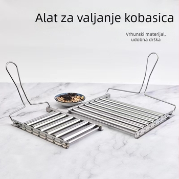 Rućni grill za kobasice od nehrđajućeg čelika, prijenosni vanjski višenamjenski alat za roštilj za hot dog