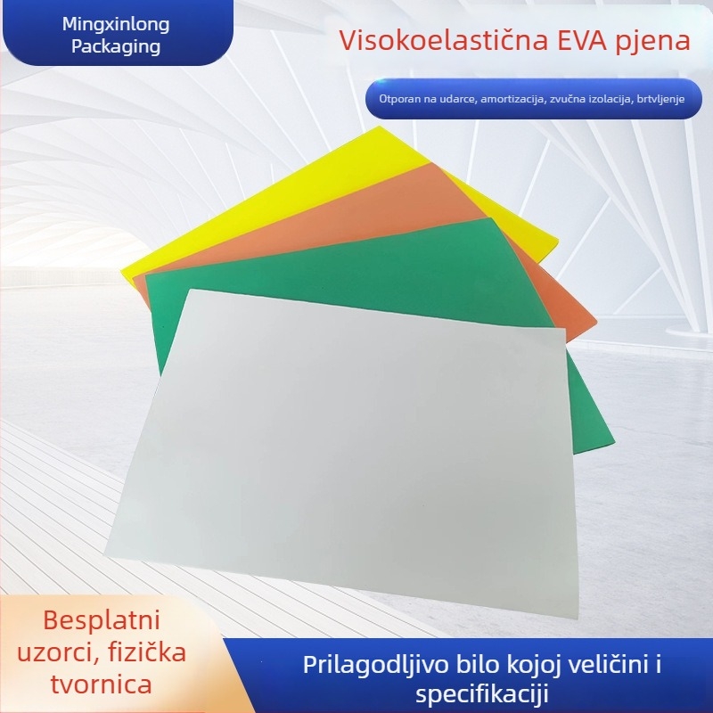 EVA pjena visoke elastičnosti, plošni materijal s obojenom unutarnjom podlogom i potporom, toplinski otporna vodootporna pjena, izolacijska ploča za zaštitu