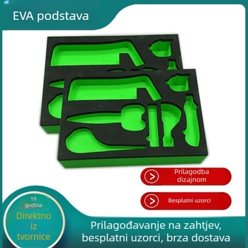 Prilagođena flockirana EVA pjena unutarnja ladica za pakiranje kozmetike i nakita, vrhunska podstava