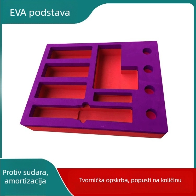 Prilagođena flockirana EVA pjena unutarnja ladica za pakiranje kozmetike i nakita, vrhunska podstava