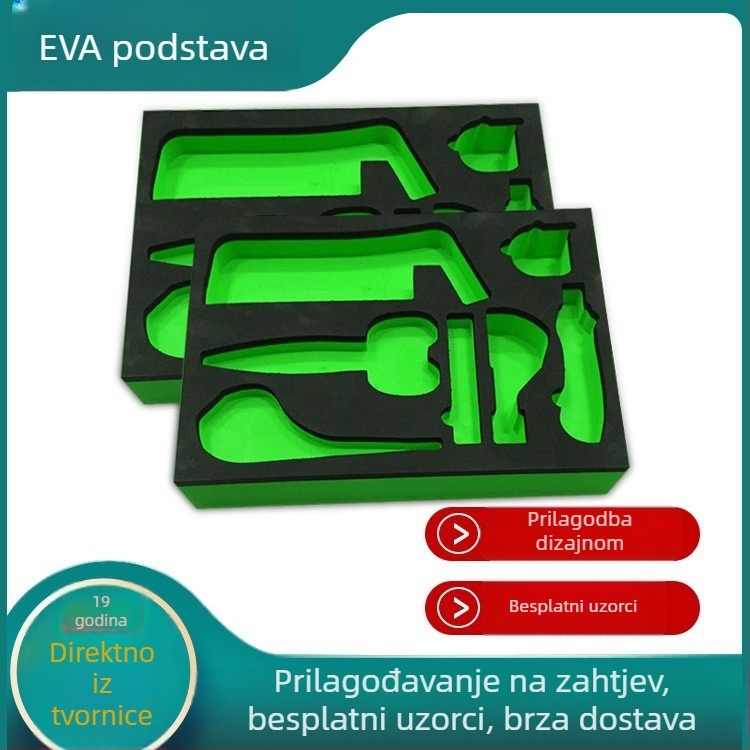 Prilagođena flockirana EVA pjena unutarnja ladica za pakiranje kozmetike i nakita, vrhunska podstava