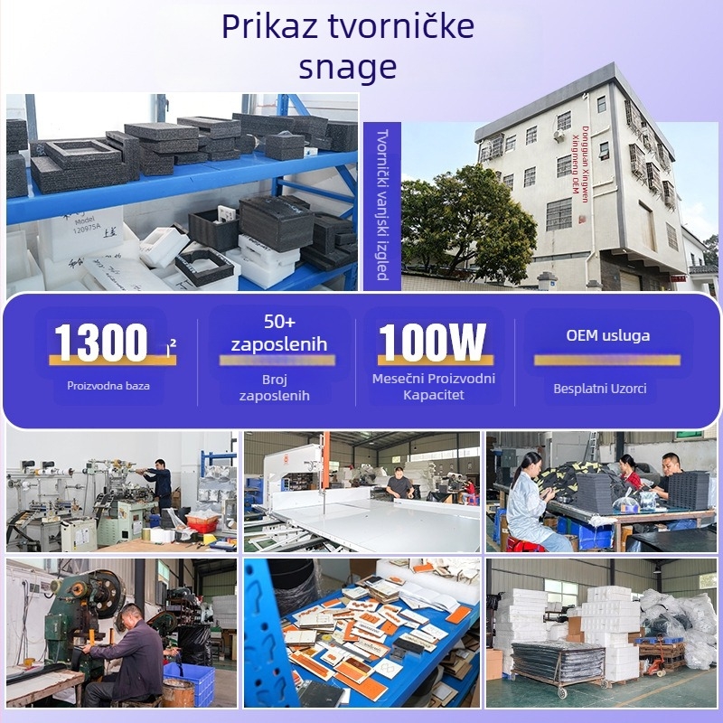 Antistatična EVA pjena unutarnja obloga za pakiranje elektroničkih uređaja, prilagodljiv oblik pene, apsorpcija udara, protupožarna